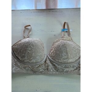 Maidenform 34C Beige Lace Underwire Bra – Full Coverage – Style P00436